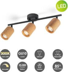 Nikcorp Stropna LED svjetiljka s 3 reflektora, podesiva rasvjeta za dnevni boravak, kuhinju, spavaću sobu, crna, 45x19 cm