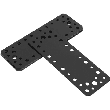 Nikcorp Pločasti spojnici za popravak namještaja, set 4 kom, čvrsti ugljični čelik za jačanje, crni, 180x65 mm