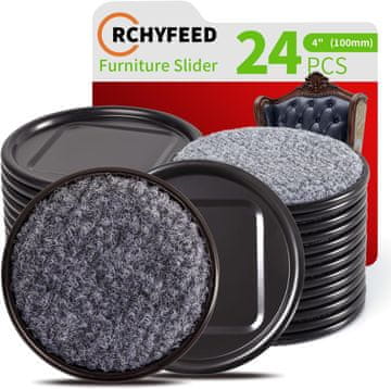 Nikcorp Set 24 filcanih podložaka za namještaj, zaštita za drvene podove i laminate, klizači protiv ogrebotina, smeđi, 10 cm