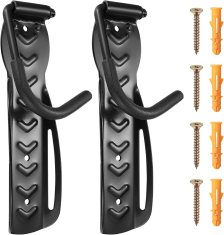 Nikcorp Zidni nosač za bicikl 2 kom, čvrsti čelični stalak za uštedu prostora, vertikalni držač s gumiranom zaštitom, crni 9,5x26 cm