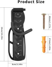 Nikcorp Zidni nosač za bicikl 2 kom, čvrsti čelični stalak za uštedu prostora, vertikalni držač s gumiranom zaštitom, crni 9,5x26 cm