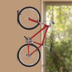 Nikcorp Zidni nosač za bicikl 2 kom, čvrsti čelični stalak za uštedu prostora, vertikalni držač s gumiranom zaštitom, crni 9,5x26 cm