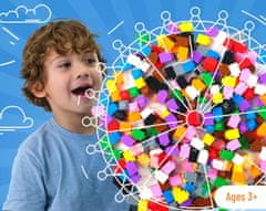 Nikcorp Kocke za slaganje 288 komada, kompatibilne s LEGO kockicama za kreativnu igru i učenje, 12 raznih boja