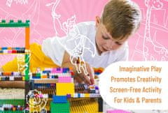 Nikcorp Kocke za slaganje 288 komada, kompatibilne s LEGO kockicama za kreativnu igru i učenje, 12 raznih boja