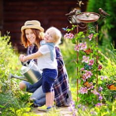 Nikcorp Pojilica za ptice s rešetkom za biljke penjačice, metalna, otporna na vremenske uvjete, antikni smeđi dizajn, 34x99 cm