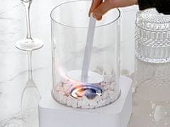 Nikcorp Stolni bio kamin bez dima, samostojeći, za ugodnu atmosferu, za unutarnju i vanjsku upotrebu, nehrđajući čelik, bijeli