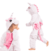 Nikcorp Dječja pidžama jednorog kigurumi, mekani kombinezon za spavanje i igru, kostim s kapuljačom, svijetlo roza, 115-125 cm