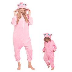 Nikcorp Dječja pidžama Kigurumi Pokemon Jigglypuff, mekani jednodijelni kombinezon za igru i spavanje, kostim s kapuljačom, roza 105-115 cm