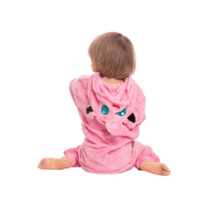 Nikcorp Dječja pidžama Kigurumi Pokemon Jigglypuff, mekani jednodijelni kombinezon za igru i spavanje, kostim s kapuljačom, roza 105-115 cm