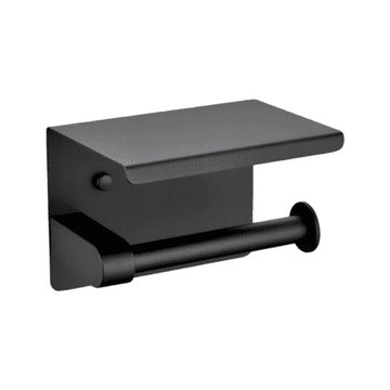 Nikcorp Držač za toaletni papir s policom, zidni stalak za kupaonicu, nehrđajući čelik, otporan na koroziju, mat crna boja