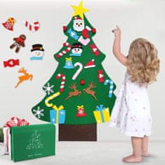 Nikcorp Božićno drvce od filca s odvojivim ukrasima, DIY kreativni set za djecu, edukativna igračka za zid, 95x70 cm