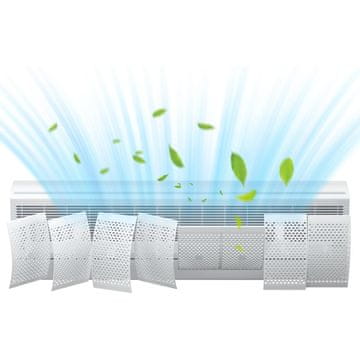 Nikcorp Deflektor za klima uređaj, podesivi usmjerivač zraka s filtracijom, 8 lamela za kontrolu protoka, bez bušenja, bijeli