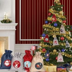 Nikcorp Božićne naljepnice set 192 kom, samoljepljive za adventski kalendar, poklone i dekoracije, vodootporne, 4,5 cm