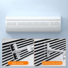 Nikcorp Deflektor za klima uređaj, podesivi usmjerivač zraka s filtracijom, 8 lamela za kontrolu protoka, bez bušenja, bijeli