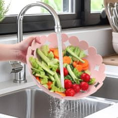 Nikcorp Set 3 ukrasne košare za voće, višenamjenske zdjele za povrće i grickalice, PP materijal bez BPA, roza, plava, siva