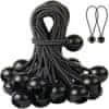 Nikcorp Elastične bungee vezice s kuglicom 60 kom, za brzo pričvršćivanje cerada, šatora i bannera, otporne na habanje, 15 cm, crne