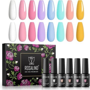 Nikcorp Set gel lakova za nokte, 8 kom, polutrajni, za dugotrajnu manikuru i UV/LED lampu, modne boje, 8 x 5 ml