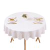 Nikcorp Okrugli stolnjak 140 cm, vodootporan i periv, elegantni žakard uzorak s cvjetnim motivom, otporan na mrlje, bijeli