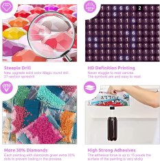 Nikcorp Slikanje dijamantima Princeza 5D DIY set za kreativni rad i opuštanje, dijamantni vez za djecu i odrasle, 30x40 cm