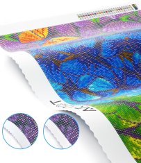 Nikcorp Set za dijamantno slikanje 5D za opuštanje i kreativnost, DIY mozaik s baršunastim platnom, šareni leptiri 25x50 cm