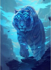 Nikcorp Set za dijamantno slikanje 5D za djecu i odrasle, kreativni hobi i antistres terapija, DIY mozaik za zid, motiv tigra 30x40 cm