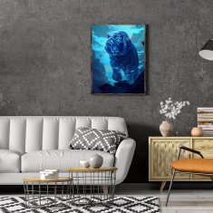 Nikcorp Set za dijamantno slikanje 5D za djecu i odrasle, kreativni hobi i antistres terapija, DIY mozaik za zid, motiv tigra 30x40 cm