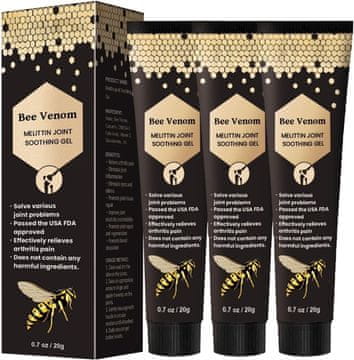 Nikcorp Mast s pčelinjim otrovom za ublažavanje bolova u zglobovima i mišićima, prirodna formula za regeneraciju, set 3 x 20 ml