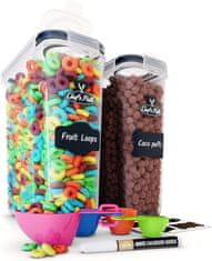 Nikcorp Hermetičke posude za hranu, set 2 kom, za organizaciju kuhinje i smočnice, za brašno, rižu, žitarice, prozirne, 6L