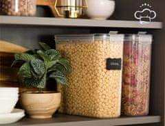 Nikcorp Hermetičke posude za hranu, set 2 kom, za organizaciju kuhinje i smočnice, za brašno, rižu, žitarice, prozirne, 6L