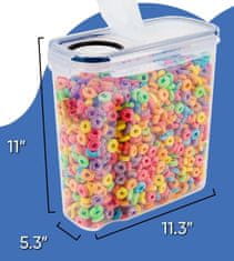 Nikcorp Hermetičke posude za hranu, set 2 kom, za organizaciju kuhinje i smočnice, za brašno, rižu, žitarice, prozirne, 6L