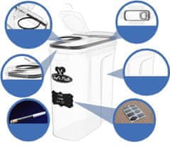 Nikcorp Hermetičke posude za hranu, set 2 kom, za organizaciju kuhinje i smočnice, za brašno, rižu, žitarice, prozirne, 6L