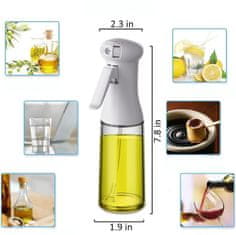 Nikcorp Raspršivač za ulje i ocat za precizno doziranje, staklena boca za kuhanje, pečenje i salate, bijeli, 200 ml
