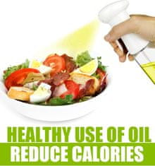 Nikcorp Raspršivač za ulje i ocat za precizno doziranje, staklena boca za kuhanje, pečenje i salate, bijeli, 200 ml