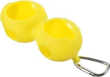 Nikcorp Silikonski držač za golf loptice s kopčom, praktičan dodatak za 2 loptice, jednostavno kačenje na torbu ili remen, žuti