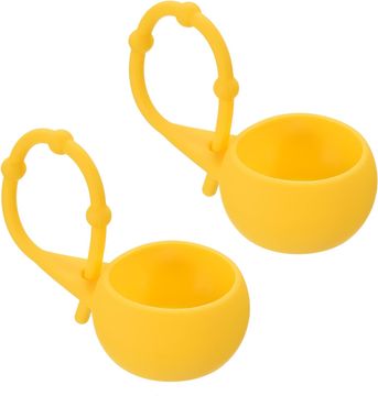 Nikcorp Silikonska torbica za golf loptice, 2 kom, sigurno nošenje i zaštita, s privjeskom za ključeve, podesiva traka, žuta