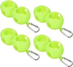 Nikcorp Držač za golf loptice, silikonski za 2 loptice, s karabinerom za torbu ili pojas, fleksibilan i izdržljiv, zeleni