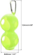 Nikcorp Držač za golf loptice, silikonski za 2 loptice, s karabinerom za torbu ili pojas, fleksibilan i izdržljiv, zeleni