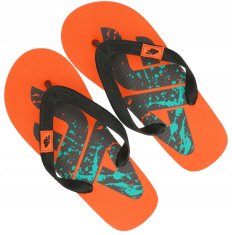 Nikcorp Dječje japanke za dječake za ljeto i plažu, lagane i udobne s mekanom EVA pjenom i gumenim remenčićima, narančasto-crne, 30 EU