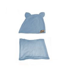 Nikcorp Dječji set kapa s ušima i šal, pamučni, za proljeće i ljeto, prozračan i udoban, plavi