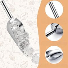 Nikcorp Set hvataljki i lopatica za led, 8 komada, nehrđajući čelik 304, za candy bar, vjenčanja, catering, posluživanje hrane