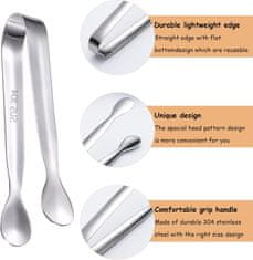 Nikcorp Set hvataljki i lopatica za led, 8 komada, nehrđajući čelik 304, za candy bar, vjenčanja, catering, posluživanje hrane