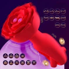 Nikcorp Vibrirajući analni čep s daljinskim upravljačem, 10 načina vibracije i udaranja, masažer prostate, vodootporan, crveni