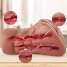 Nikcorp Masturbator umjetna vagina za muškarce, realistična erotska igračka za intenzivan užitak, ergonomski dizajn, smeđa 18x11 cm