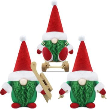 Nikcorp Božićni patuljci Božićni ukrasi Leprechaun 3 kom 17x10x7cm