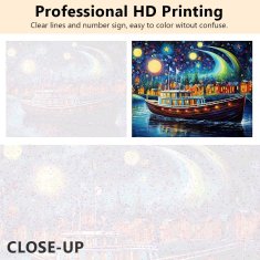 Nikcorp Set za slikanje po brojevima Zvjezdano nebo, kreativni hobi za odrasle i djecu, s akrilnim bojama i 3 kista, 16x20 cm