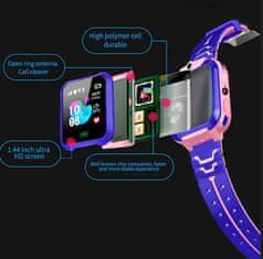 Nikcorp Dječji pametni sat s GPS lokatorom, SOS pozivom i kamerom, dvosmjerni pozivi, edukativne igre, silikonski remen, rozi