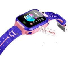 Nikcorp Dječji pametni sat s GPS lokatorom, SOS pozivom i kamerom, dvosmjerni pozivi, edukativne igre, silikonski remen, rozi