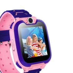 Nikcorp Dječji pametni sat vodootporan IP67 s GPS lokatorom, SOS pozivom, kamerom i igrama za dječake i djevojčice, rozi