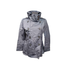 Nikcorp Ženski kratki kaput za prijelazno razdoblje, elegantan kroj s gumbima, udoban pamuk i elastin, tamnoplavi, veličina L