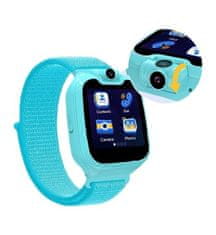 Nikcorp Dječji pametni sat vodootporan IP67 s GPS lokatorom, SOS pozivom, 16 igrica, HD kamerom i budilicom, plavi
